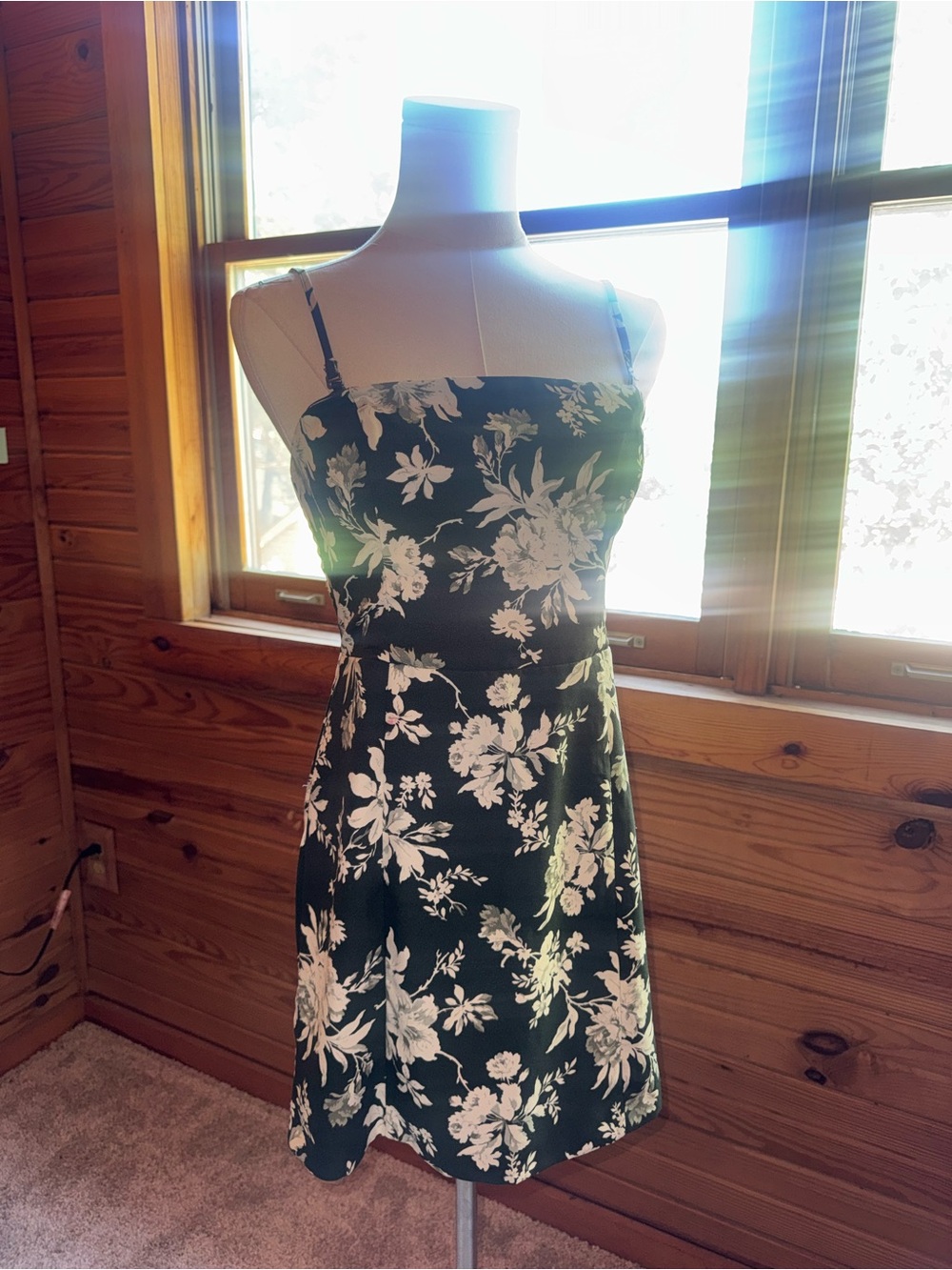 Abercrombie & Fitch Dark Green Floral Midi Dress